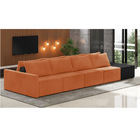 Sofá Ilha 4 Lugares Living 432cm Modulado Sala Lary Veludo Te