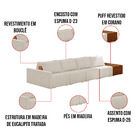 Sofá Ilha 4 Lugares Living 472cm Modulado Para Sala Lary Bouc