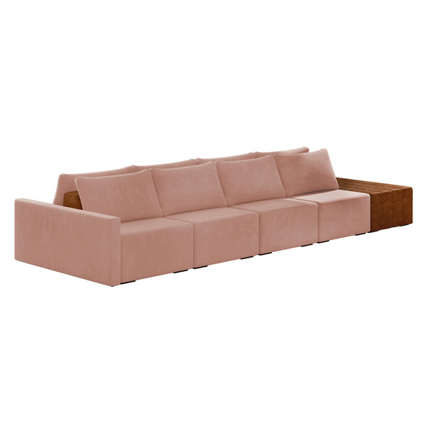 Sofá Ilha 4 Lugares Living 472cm Modulado Para Sala Lary Velu