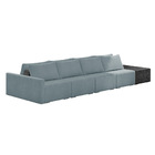 Sofá Ilha 4 Lugares Living 472cm Modulado Sala Lary Bouclê/pu