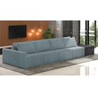 Sofá Ilha 4 Lugares Living 472cm Modulado Sala Lary Bouclê/pu