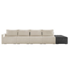 Sofá Ilha 4 Lugares Living 472cm Modulado Sala Lary Bouclê/pu