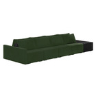 Sofá Ilha 4 Lugares Living 472cm Modulado Sala Lary Veludo/pu