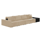 Sofá Ilha 4 Lugares Living 472cm Modulado Sala Lary Veludo/pu