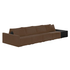 Sofá Ilha 4 Lugares Living 472cm Modulado Sala Lary Veludo/pu