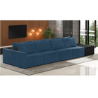 Sofá Ilha 4 Lugares Living 512cm Modulado Sala Lary Veludo Az
