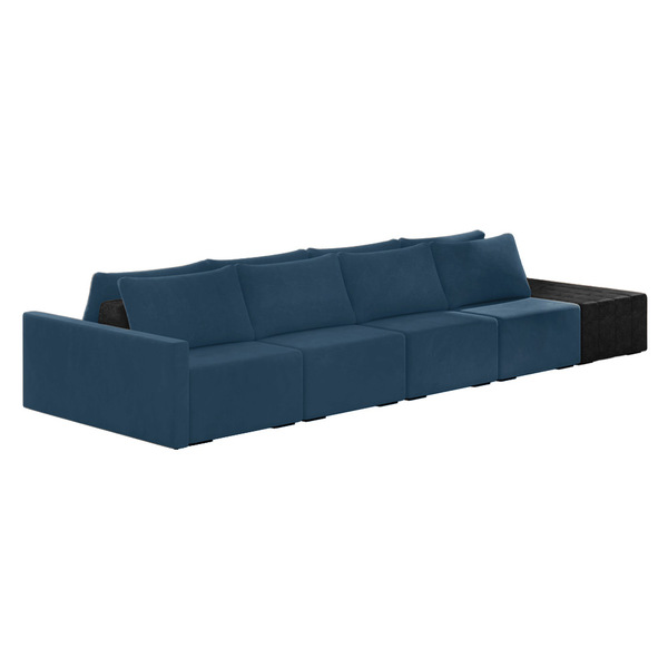 Sofá Ilha 4 Lugares Living 512cm Modulado Sala Lary Veludo/pu