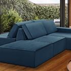 Sofá Ilha 7 Lugares Isadora Suede Azul Adonai Estofados