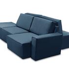 Sofá Ilha 7 Lugares Isadora Suede Azul Adonai Estofados