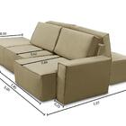 Sofá Ilha 7 Lugares Isadora Suede Bege Adonai Estofados