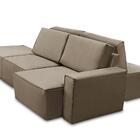 Sofá Ilha 7 Lugares Isadora Suede Cappuccino Adonai Estofados