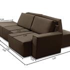 Sofá Ilha 7 Lugares Isadora Suede Marrom Adonai Estofados