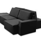 Sofá Ilha 7 Lugares Isadora Suede Preto Adonai Estofados