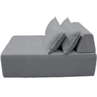 Sofa Ilha Caribe Modular Para Sala De Estar Bouclé Cinza Claro