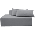 Sofa Ilha Caribe Modular Para Sala De Estar Bouclé Cinza Claro
