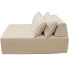 Sofa Ilha Caribe Modular Sala De Estar Bouclé Bege Claro