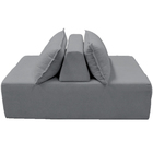 Sofa Ilha Caribe Modular Sala De Estar Bouclé Cinza Claro