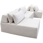 Sofa Ilha Caribe Modular Sala De Estar Bouclé Off White