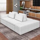 Sofá Ilha Com Puff Para Sala Living 245cm Amber M03 Bouclê Br