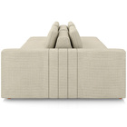 Sofá Ilha Com Puff Para Sala Living 245cm Amber M03 Linho Cru