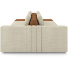 Sofá Ilha Com Puff Para Sala Living 245cm Amber M03 Linho Cru