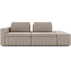 Sofá Ilha Com Puff Para Sala Living 245cm Amber M03 Veludo Be