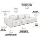 Sofá Ilha Com Puff Para Sala Living 335cm Amber M03 Bouclê Br