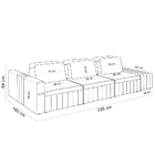 Sofá Ilha Com Puff Para Sala Living 335cm Amber M03 Bouclê Br