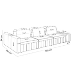 Sofá Ilha Com Puff Para Sala Living 365cm Amber M03 Linho Cru