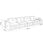 Sofá Ilha Com Puff Para Sala Living 505cm Amber M03 Linho Cru