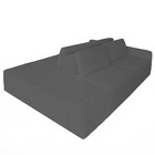 Sofá Ilha Eros Modular Com Puff 255 Cm Bouclê Off White/Grafi