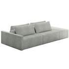 Sofá Ilha Modulado Milos 232cm Puff Lateral Bouclê Cinza G33