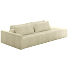 Sofá Ilha Modulado Milos 232cm Puff Lateral Bouclê Off White