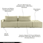 Sofá Ilha Modulado Milos 232cm Puff Lateral Bouclê Off White