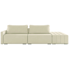 Sofá Ilha Modulado Milos 232cm Puff Lateral Veludo Bege G33 -