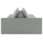 Sofá Ilha Modulado Milos 232cm Puff Lateral Veludo Cinza G33