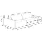 Sofá Ilha Modulado Milos 232cm Puff Lateral Veludo Cinza G33