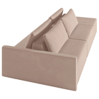 Sofá Ilha Modulado Milos 232cm Puff Lateral Veludo Rosê G33 -