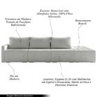 Sofá Ilha Modulado Milos 312cm Puff Lateral Bouclê Cinza G33