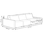 Sofá Ilha Modulado Milos 312cm Puff Lateral Veludo Cinza Escu