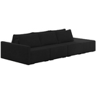 Sofá Ilha Modulado Milos 312cm Puff Lateral Veludo Cinza Escu