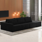 Sofá Ilha Modulado Milos 312cm Puff Lateral Veludo Preto G33