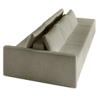 Sofá Ilha Modulado Milos 342cm Puff Lateral Bouclê Bege G33 -