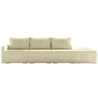 Sofá Ilha Modulado Milos 342cm Puff Lateral Bouclê Off White