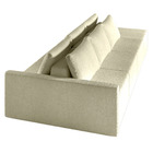 Sofá Ilha Modulado Milos 342cm Puff Lateral Bouclê Off White