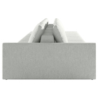 Sofá Ilha Modulado Milos 342cm Puff Lateral Linho Cinza Claro