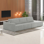 Sofá Ilha Modulado Milos 342cm Puff Lateral Veludo Cinza G33