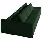 Sofá Ilha Modulado Milos 342cm Puff Lateral Veludo Verde G33