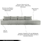 Sofá Ilha Modulado Milos 392cm Puff Lateral Bouclê Cinza G33