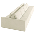 Sofá Ilha Modulado Milos 392cm Puff Lateral Veludo Bege G33 -